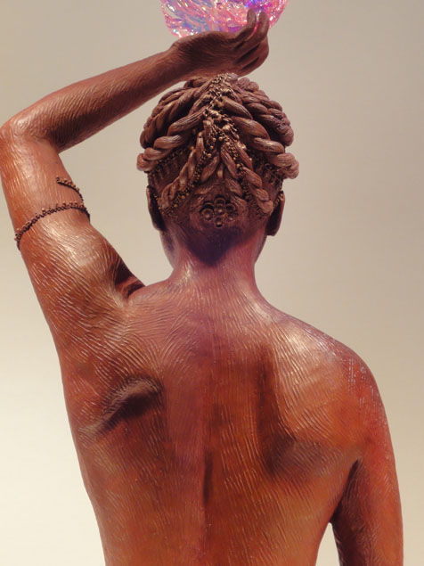 Fire Goddess Sculpture in cold cast bronze with patina