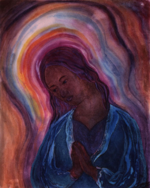 Black Madonna watercolor painting by Zoras Garden Lore Stephan