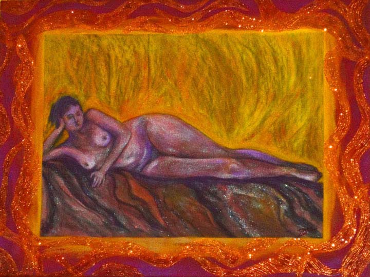 Odalesque acrylic painting by Zoras Garden Lore Stephan